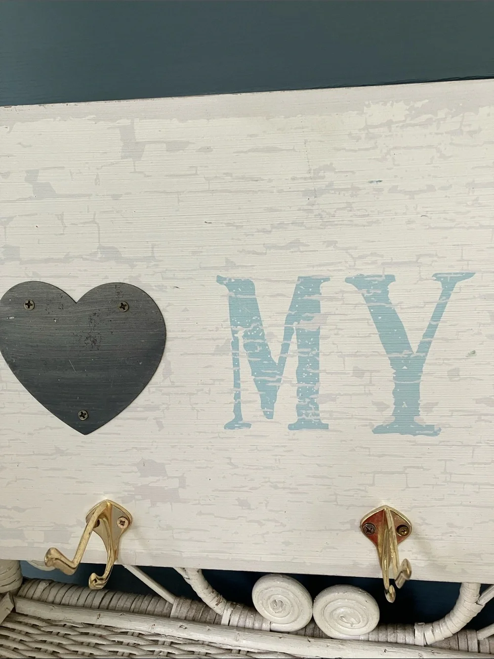 “I Love My Dog”  Wood Wall Hook Sign - Shabby Chic, Ready To Hang